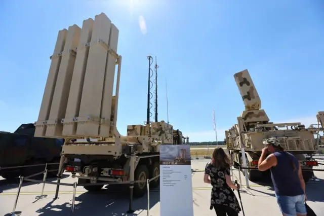 Немецкие системы IRIS-T SLS фирмы Diehl на авиашоу в Берлине, июнь 2022 года