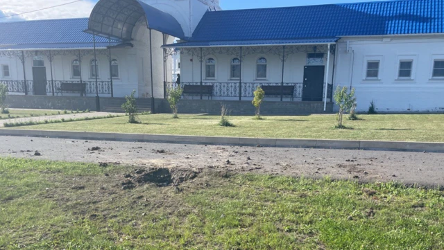 место падения дрона в монастыре