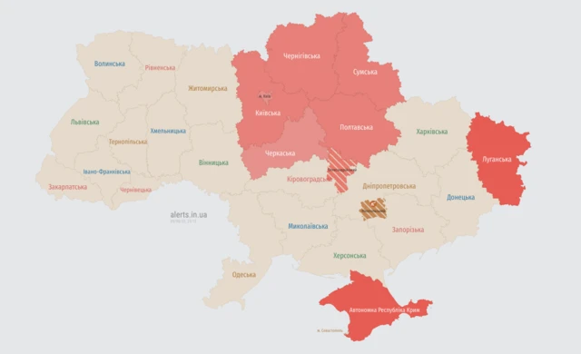 Карта воздушных тревог