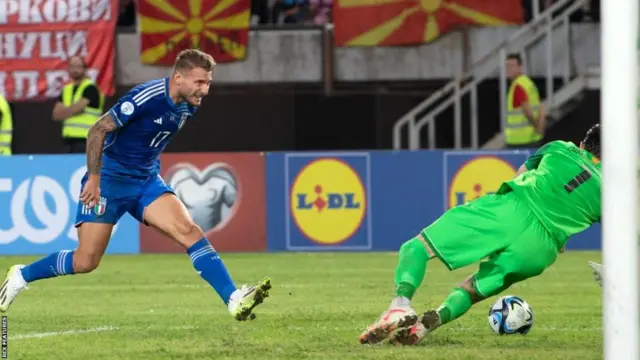 Ciro Immobile waa goolkiisii 17-aad ee Xulka Taliyaaniga