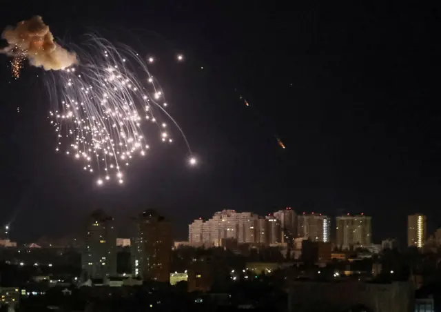 Работа украинской ПВО в ночь на воскресенье
