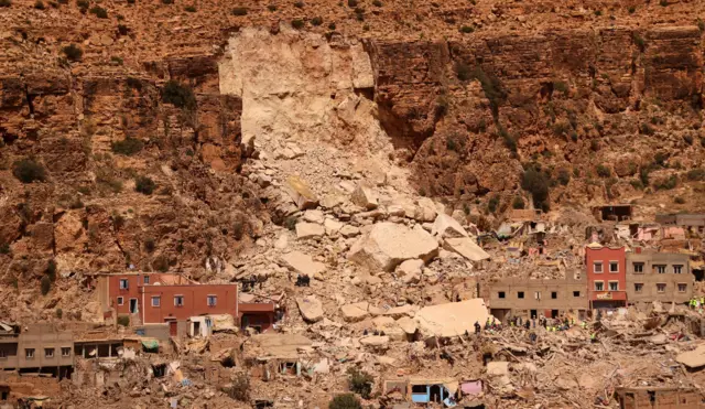 نظر عام يظهر قرية إيمي نتالا التي دمرها زلزال مدمر في المغرب