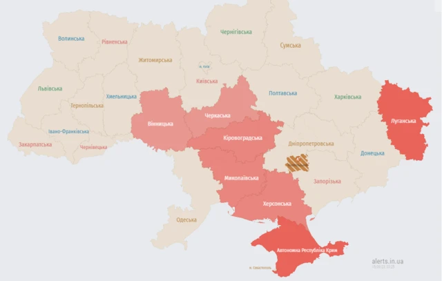карта воздушной тревоги