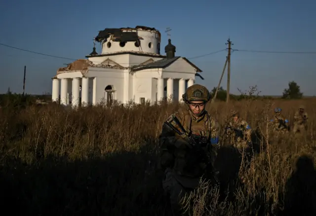 Украинские военные в районе Бахмута