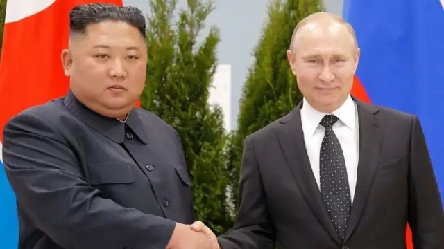 Vladimir Putin iyo Kim Jong Un