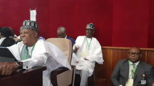 Igbakeji aarẹ Kashim Shettima, Femi Gbajabiamila ati Nuhu Ribadu