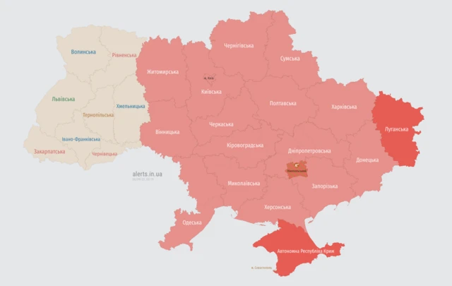 Карта воздушных тревог