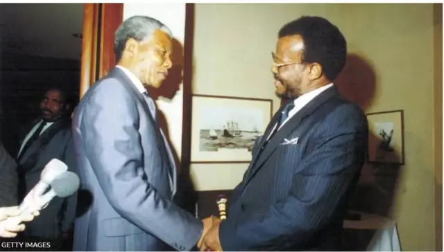 Nelson Mandela na Mangosuthu Buthelezi