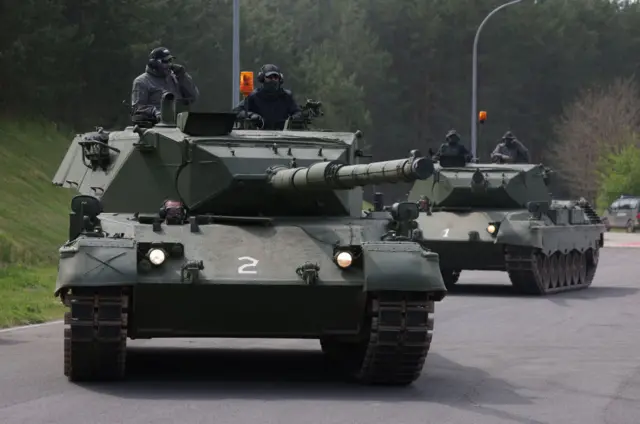 Leopard 1A5 на полигоне в Германии, где проходит подготовка украинских танкистов