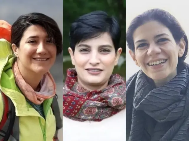 نسیم سلطان بیگی، الهه محمدی و نیلوفر حامدی/ عکس از اکانت محمدحسین آجورلو در شبکه ایکس