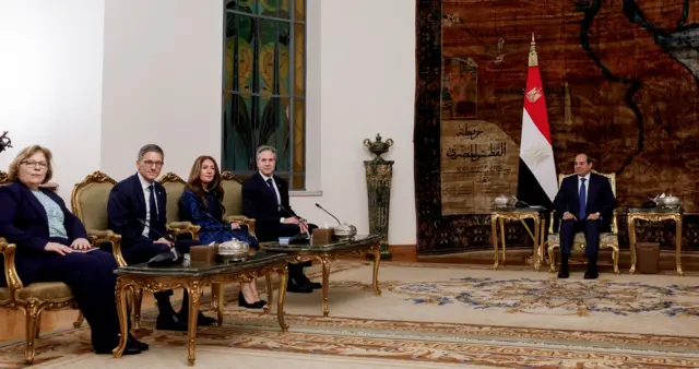 الرئيس المصري عبد الفتاح السيسي خلال لقاء وزير الخارجية الأمريكي