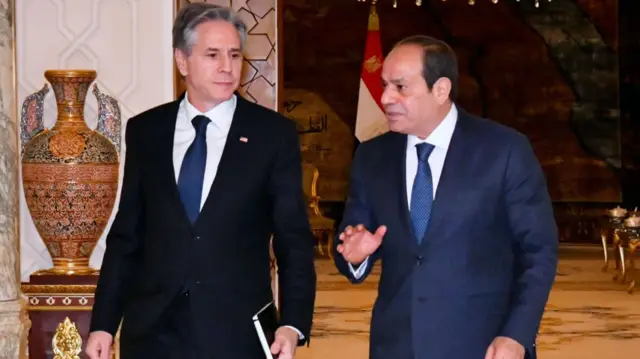 بليكن خلال زيارته ولقاء الرئيس عبد الفتاح السيسي