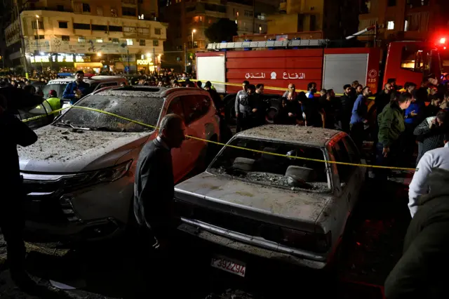 صور من منطقة الانفجار في الضاحية الجنوبية