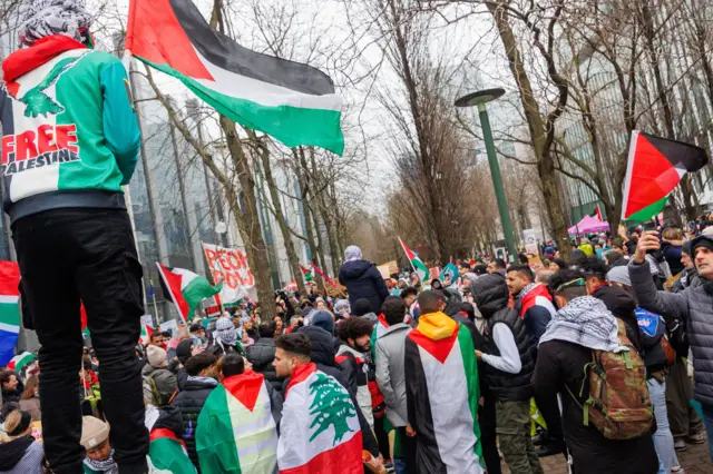 مظاهرة مع فلسطين في بروكسل