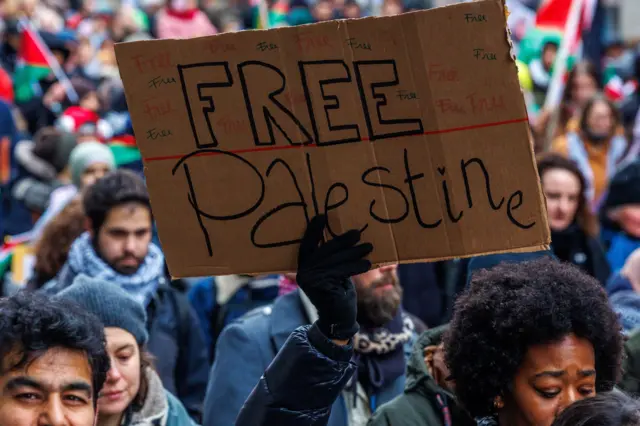 مظاهرة مع فلسطين في بروكسل