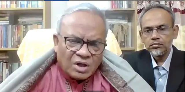ভার্চুয়াল সংবাদ সম্মেলনে রুহুল কবির রিজভী।