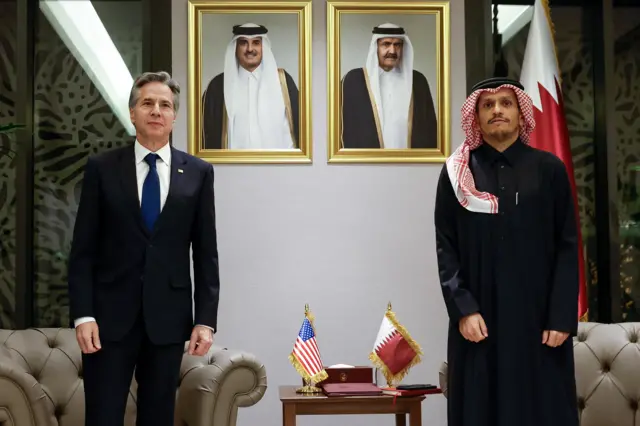 وزيري الخارجية الأمريكي والقطري