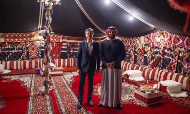 وزير الخارجية الأمريكي وولي العهد السعودي