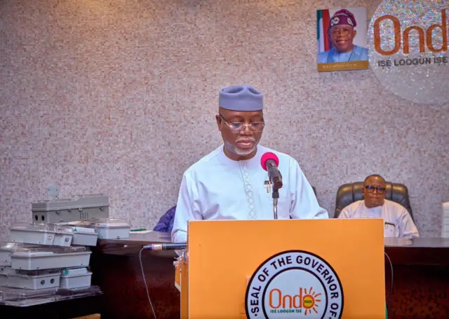 Ondo state Govnor Lucky Aiyedatiwa dey address conference