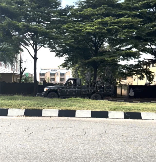 Army patrol vehicle around Utako area of Abuja on Independence Day