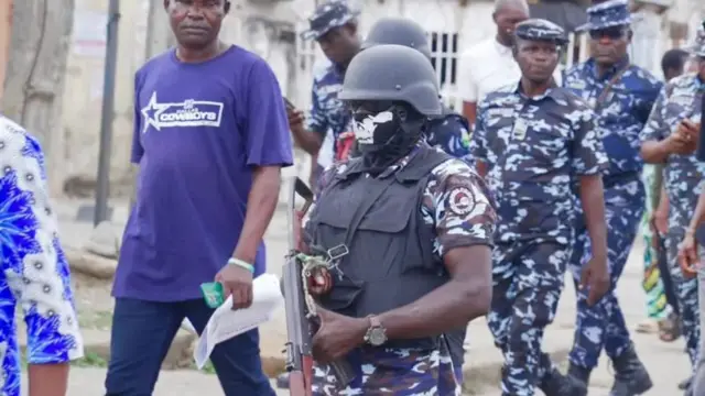 Armed police officer
