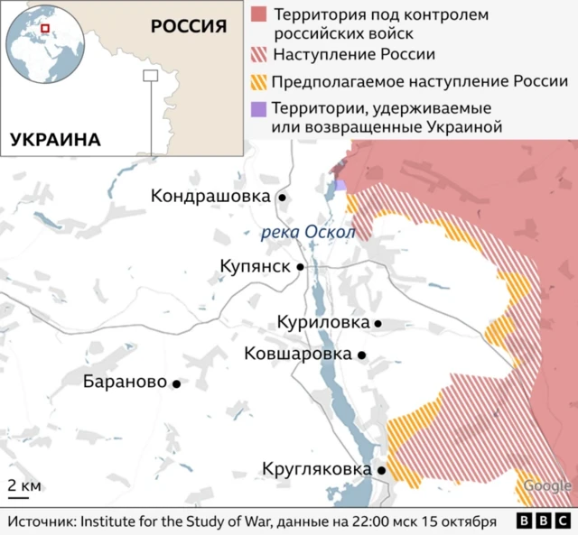 Купянский фронт, карта