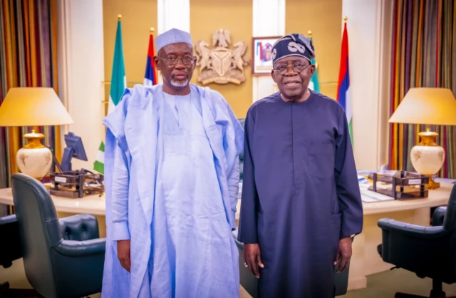 Shugaba Tinubu da Gwamnan jihar Jigawa Umar Namadi