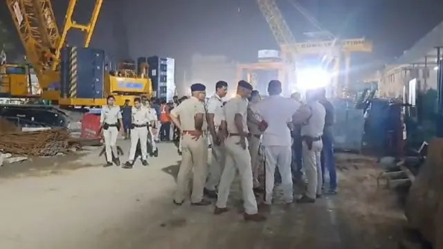 हादसे वाली जगह पर पुलिस