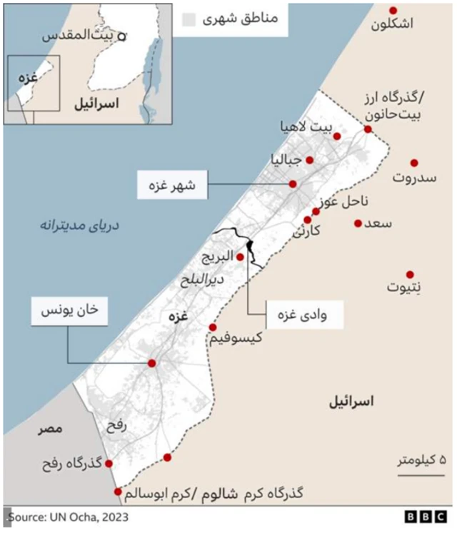 نقشه غزه