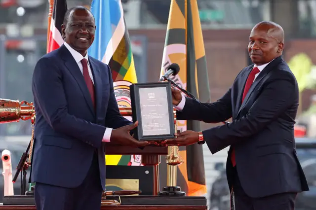 Onyeisiala William Ruto na Kithure Kindiki oge e duru ya n'iyi ọrụ