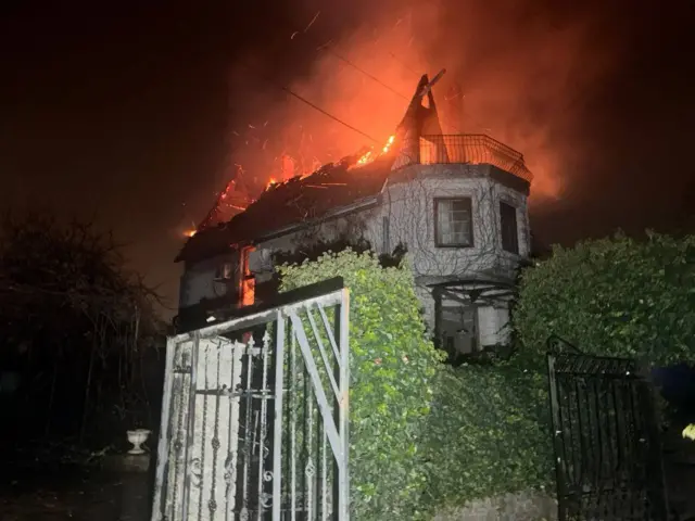 горящий дом в Одесской области