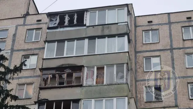 последствия атаки беспилотников в Киеве
