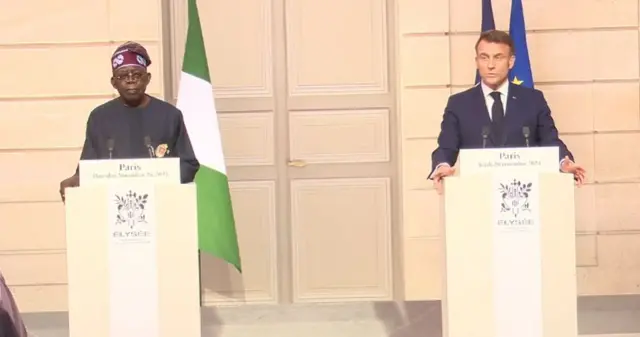 Onyeisiala Naịjirịa Bola Tinubu na Onyeisiala France Emmanuel Macron