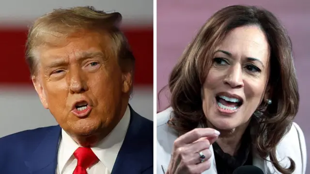 Donald Trump and Kamala Harris