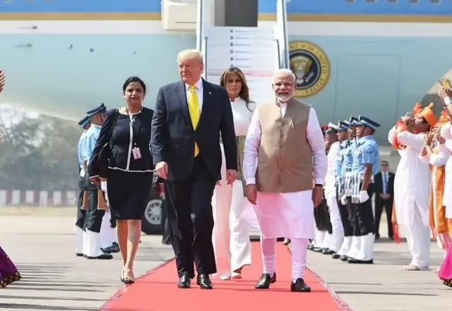 মি. ট্রাম্পের ভারত সফরের ছবি।
