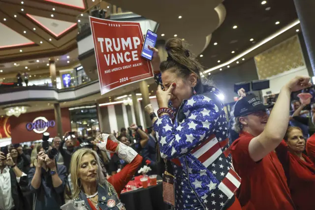 apoiadores de Trump celebram