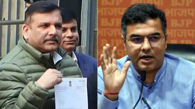आम आदमी पार्टी के सांसद संजय सिंह और बीजेपी नेता प्रवेश वर्मा