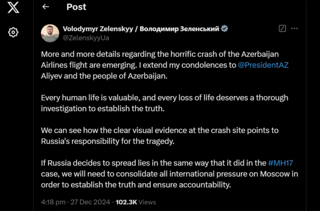 твит Зеленского