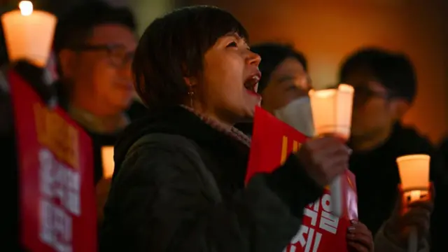 दक्षिण कोरिया में विरोध प्रदर्शन