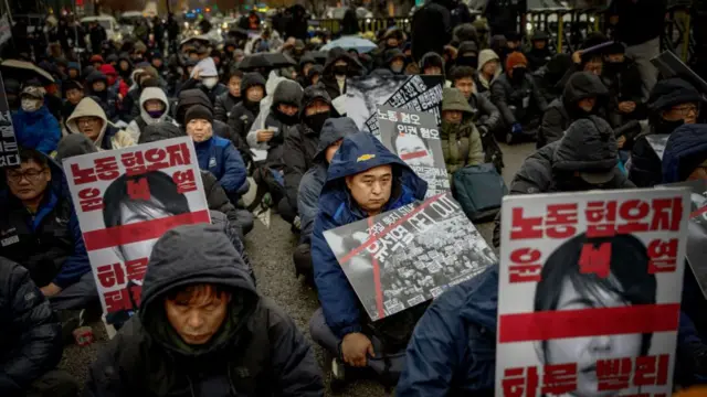दक्षिण कोरिया में विरोध प्रदर्शन
