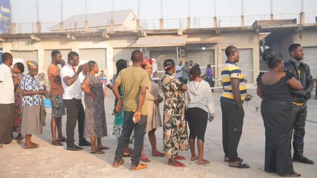 A queue of Ghanaians