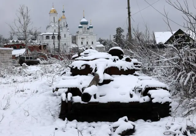 Подбитый российский танк