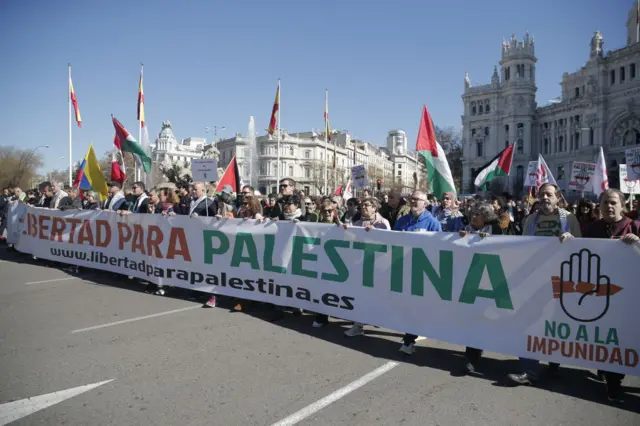 تظاهرات داعمة للفسلطينيين في إسبانيا.