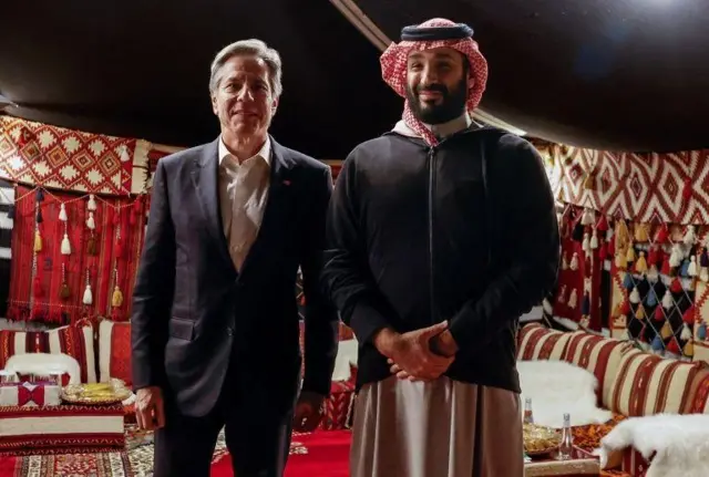 ولي العهد السعودي ووزير الخارجية الأمريكي