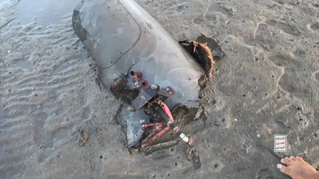 صور لطائرة MQ9 الأمريكية التي أسقطتها القوات اليمنية بصاروخ "أرض جو" محلي