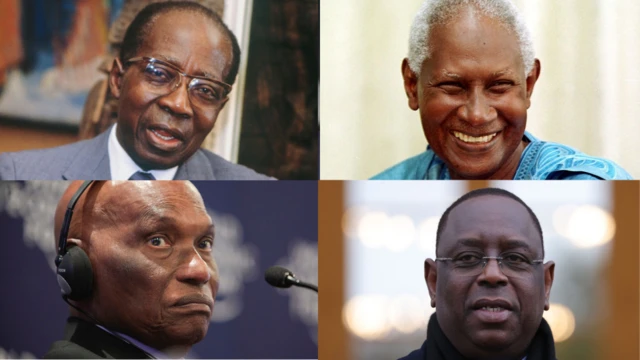 Image composite des quatre présidents du Sénégal