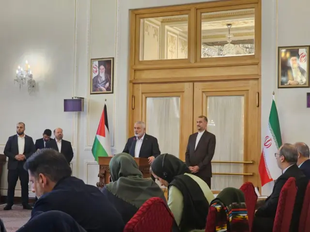 هنیه در نشست خبری امروز با وزیر خارجه ایران