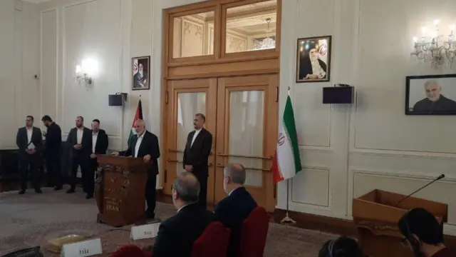اسماعیل هنیه در نشست خبری با عبداللهیان