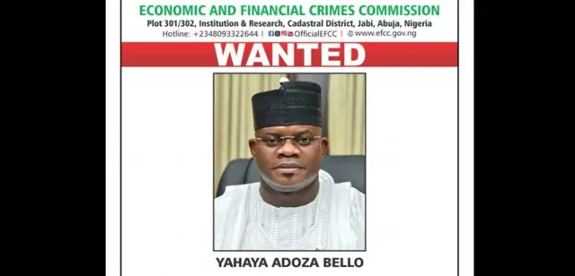 Foto nke EFCC wepụtara iji gosi ọchịchọ Yahaya Bello
