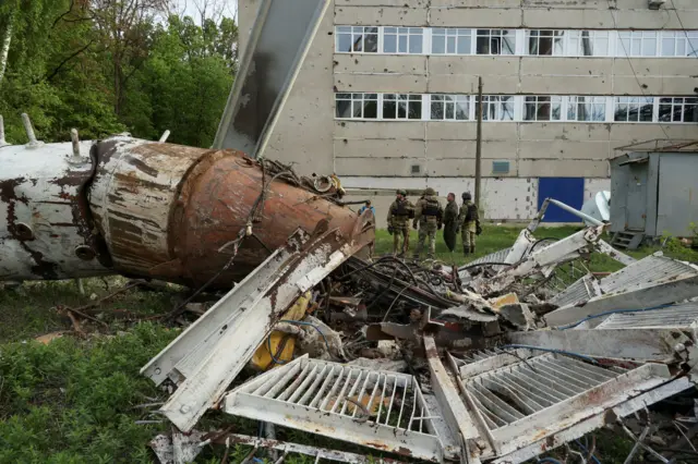 Разрушенная телебашня в Харькове